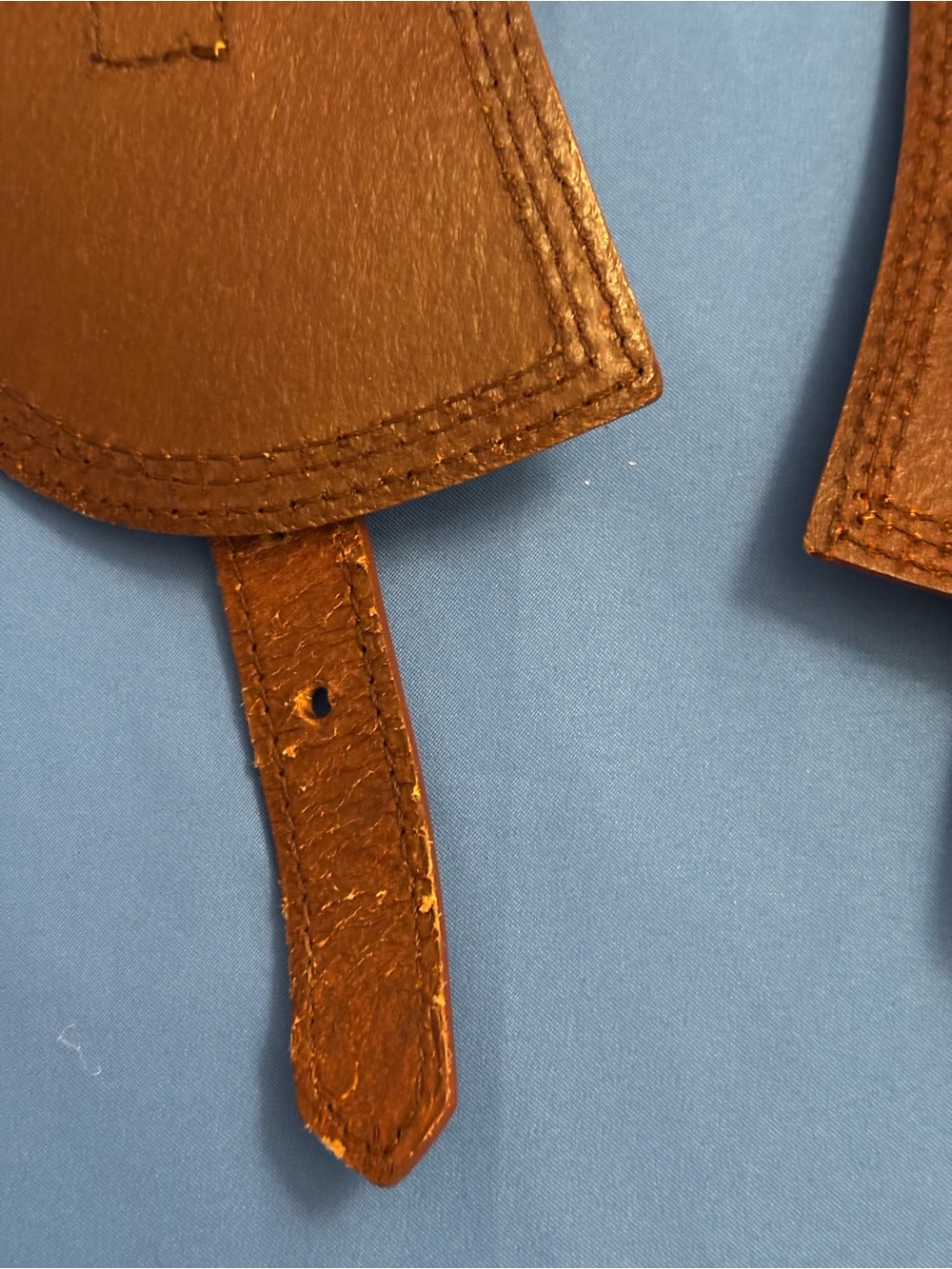 Stylish Linea Pelle brown genuine leather waist belt. Some staining see picture - Picture 9 of 15